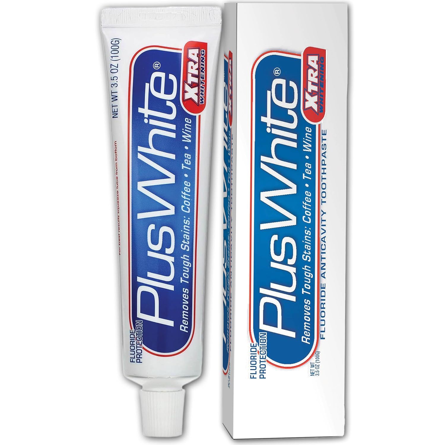 Buy now Plus White Xtra Whitening Toothpaste - Removes Tough Stains from Coffee, Smoking, Wine & More - Anti-Cavity, Plaque & Tartar Control (Mint Paste, 3.5 oz) at indiglob india