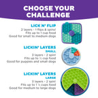 Outward Hound Nina Ottosson Lick N' Flip 3-in-1 Dog Toy Treat Puzzle, 7.4"