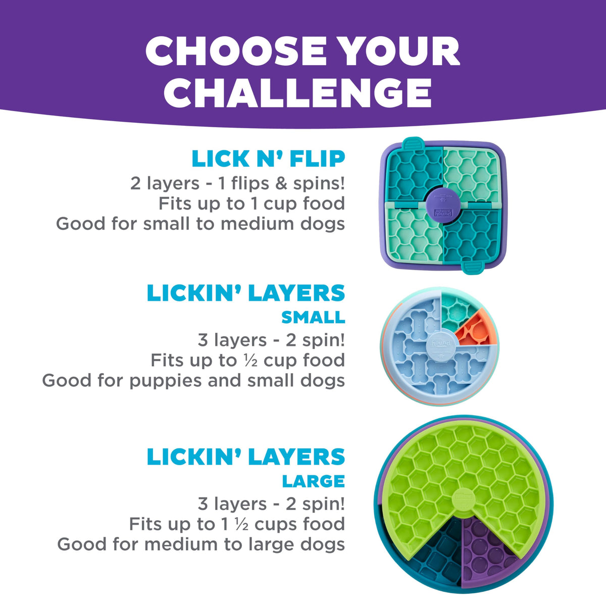 Outward Hound Nina Ottosson Lick N' Flip 3-in-1 Dog Toy Treat Puzzle, 7.4"