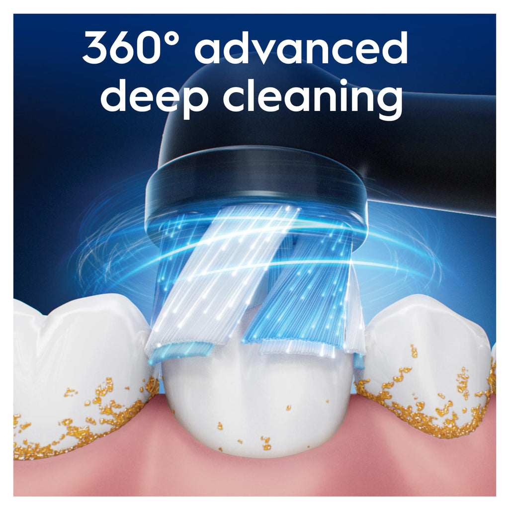 Buy now Oral-B iO Ultimate Cleaning Electric Toothbrush Heads, 8 Pieces, Ultimate Tooth Cleaning, Toothbrush Attachment for Oral-B Toothbrushes, Letterbox Enabled Packaging, Black at indiglob india