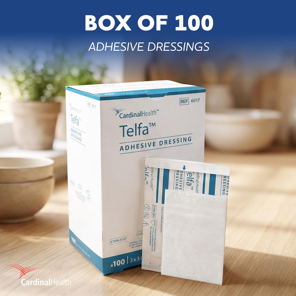 Covidien 6017 Telfa Adhesive Dressing, Sterile 1's in Peel-Back Package, 2" x 3" (Pack of 100)