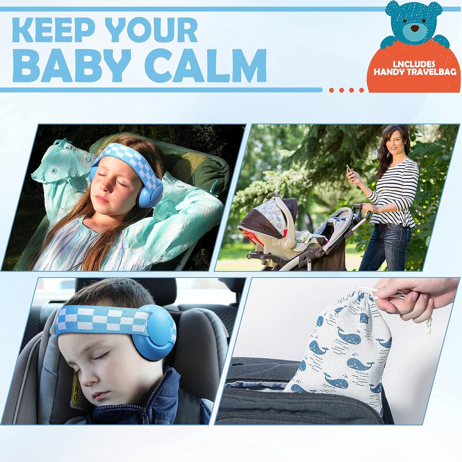 Buy now TOODOO Baby Ear Protection Noise Cancelling Ear Muffs Toddler Headphone with Adjustable Elastic Headband for Baby 3-36 Month at indiglob india