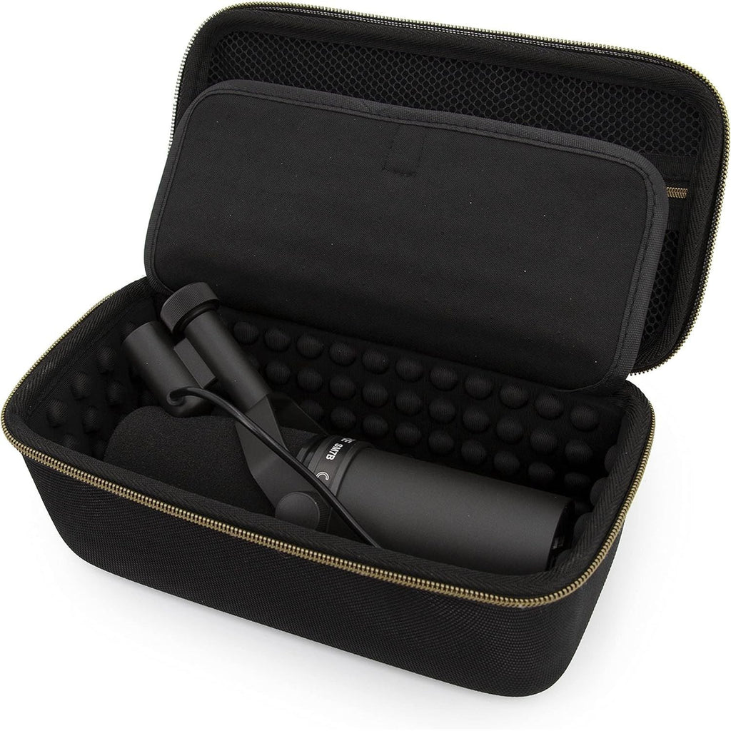 Buy now CASEMATIX Studio Case Compatible with Rode PodMic, Shure SM7B Microphone and Other Large Podcast Mics with XLR Recording Accessories - Includes Podcasting Mic Bag Only Default at indiglob india