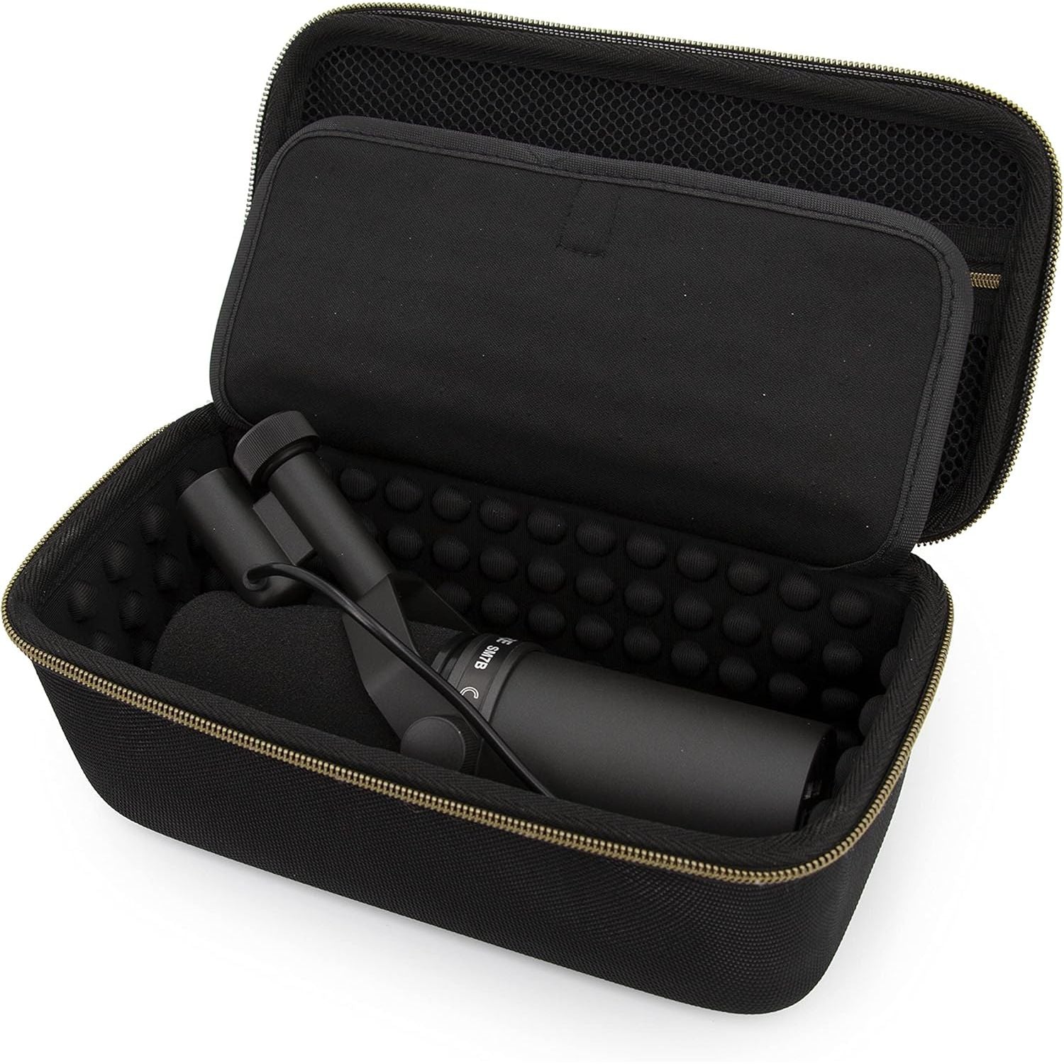 Buy now CASEMATIX Studio Case Compatible with Rode PodMic, Shure SM7B Microphone and Other Large Podcast Mics with XLR Recording Accessories - Includes Podcasting Mic Bag Only at indiglob india