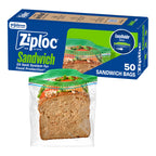 Buy now Ziploc Sandwich and Snack Bags with EasyGuide Texture, Plastic Storage Bags with Grip 'n Seal Technology, 270 Bags Total at indiglob india