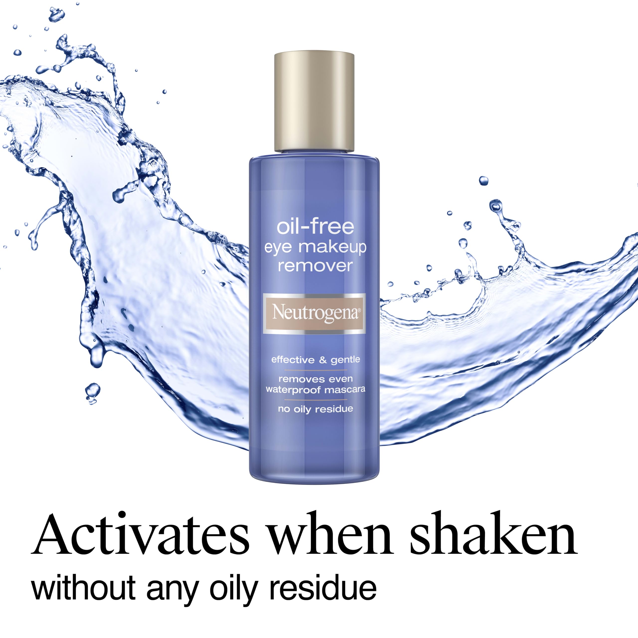 Neutrogena Oil-Free Eye Makeup Remover, 8 fl. oz | Gentle Cleanser for Sensitive Eyes, Dissolves Waterproof Mascara, Non-Greasy, Dermatologist & Ophthalmologist Tested