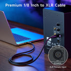 Buy now Cable Matters 3.5mm to XLR Cable - 6ft, Male to Male XLR to 1/8 Inch Cable, Compatible with iPod, MP3 Player, Laptop, Voice Recorder, and More, Black – Not for Microphone Use at indiglob india