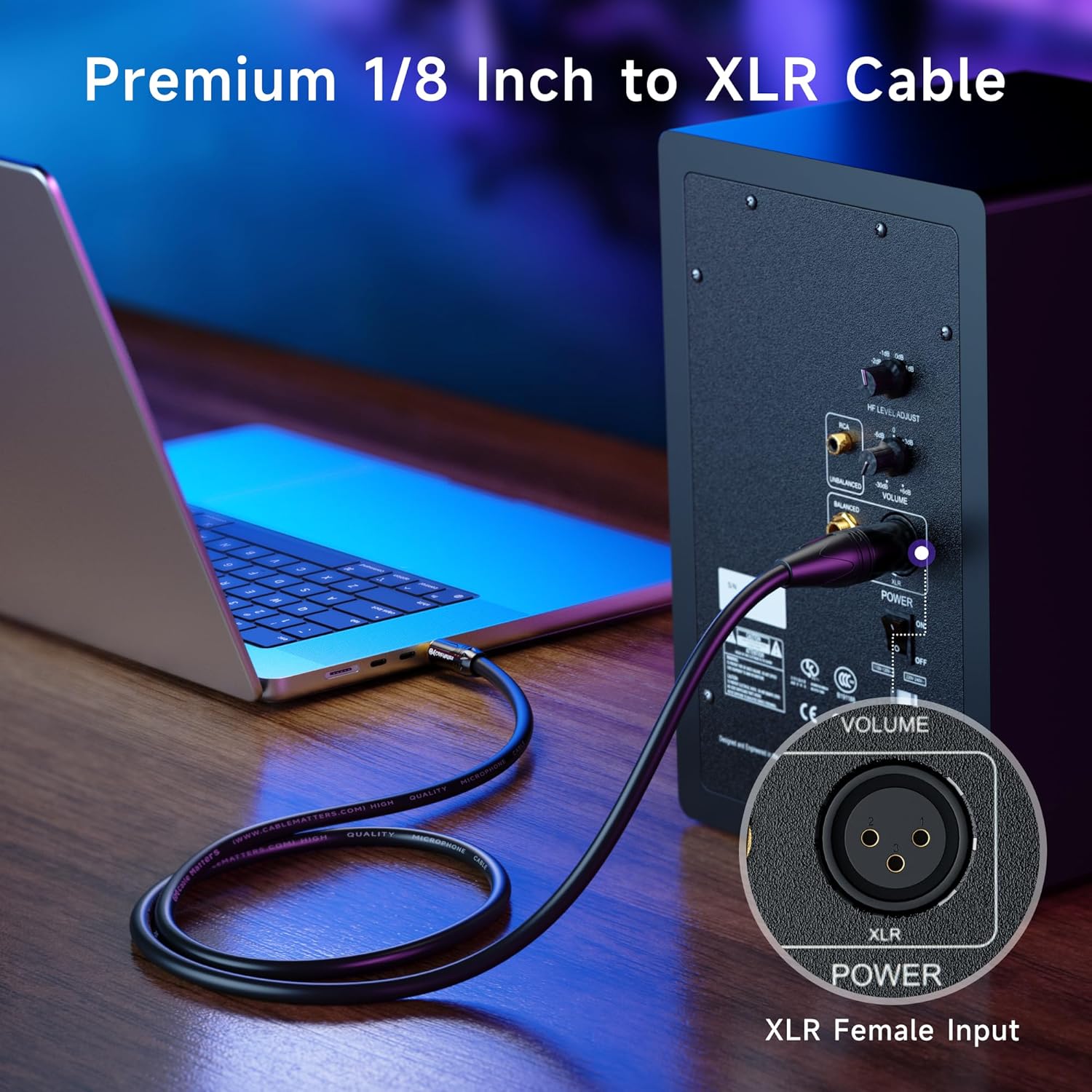 Buy now Cable Matters 3.5mm to XLR Cable - 6ft, Male to Male XLR to 1/8 Inch Cable, Compatible with iPod, MP3 Player, Laptop, Voice Recorder, and More, Black – Not for Microphone Use at indiglob india