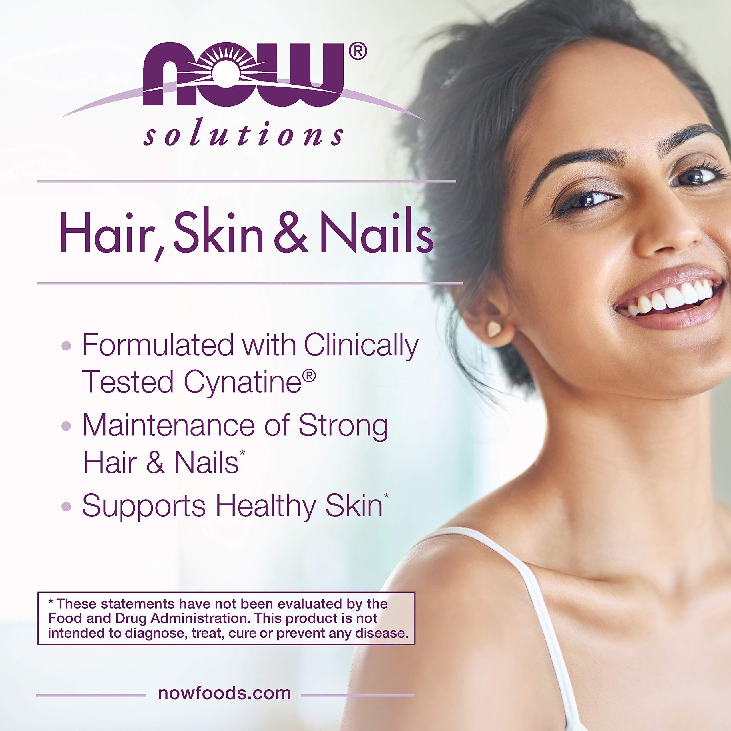 Buy now NOW Foods Solutions, Hair, Skin and Nails, Clinically Advanced, Support with Clinically Tested Cynatine??, 90 Veg Capsules at indiglob india