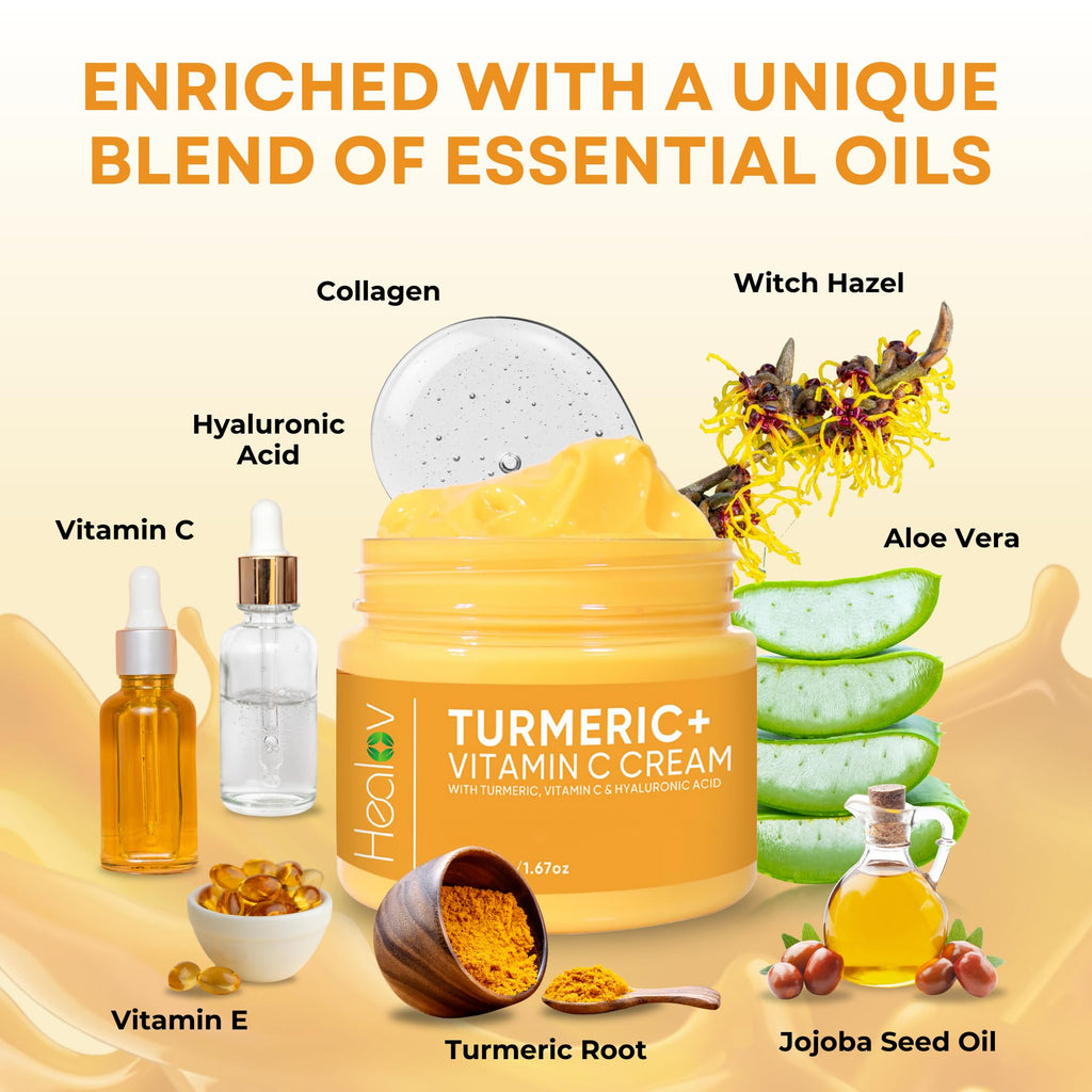 Turmeric Face Cream – Natural Brightening Cream for Dark Spots, Face & Body