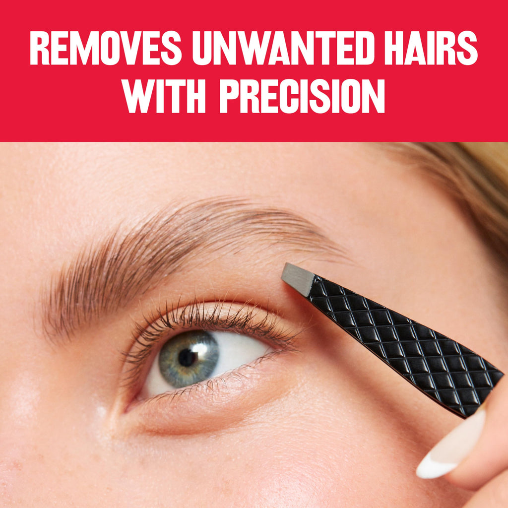 Revlon Expert Slant Tip Tweezer, Black, 1 Count | High precision stainless steel slant tweezer for easy, accurate hair removal.