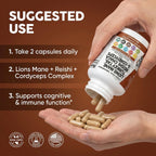 Clean Nutraceuticals Lions Mane 20in1 Mushroom Supplement with Turkey Tail Reishi Cordyceps Chaga Maitake Meshima Poria Cocos Shiitake Oyster Porcini Enoki - 1 Pack