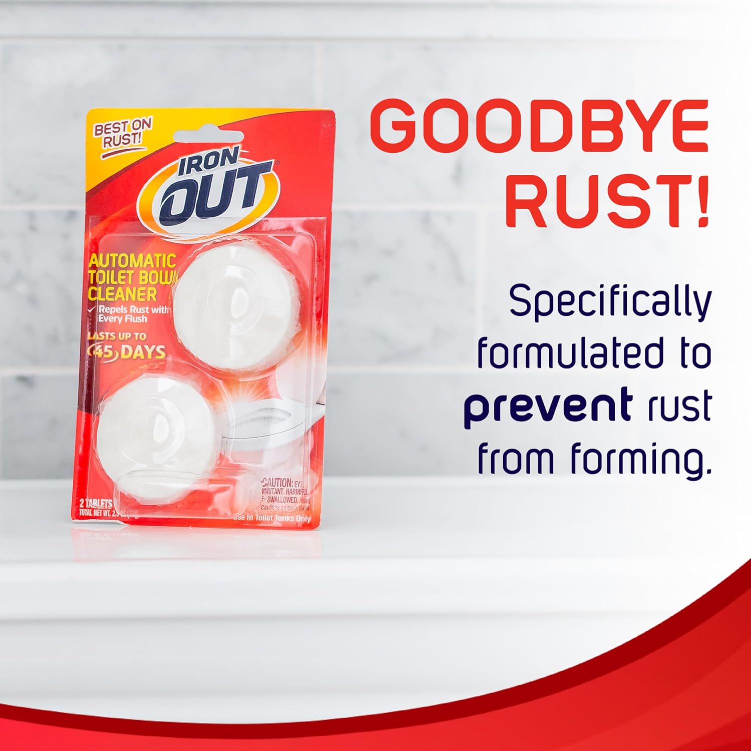 Buy now Iron OUT Automatic Toilet Bowl Cleaner Tablets, Helps Remove and Prevent Rust Stains with Every Flush, Lasts up to 45 Days, Made in the USA, 6 Tablets at indiglob india