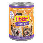 Friskies Purina Meaty Bits Cat Food in Gravy, Chicken Dinner, (12) 13.5 oz