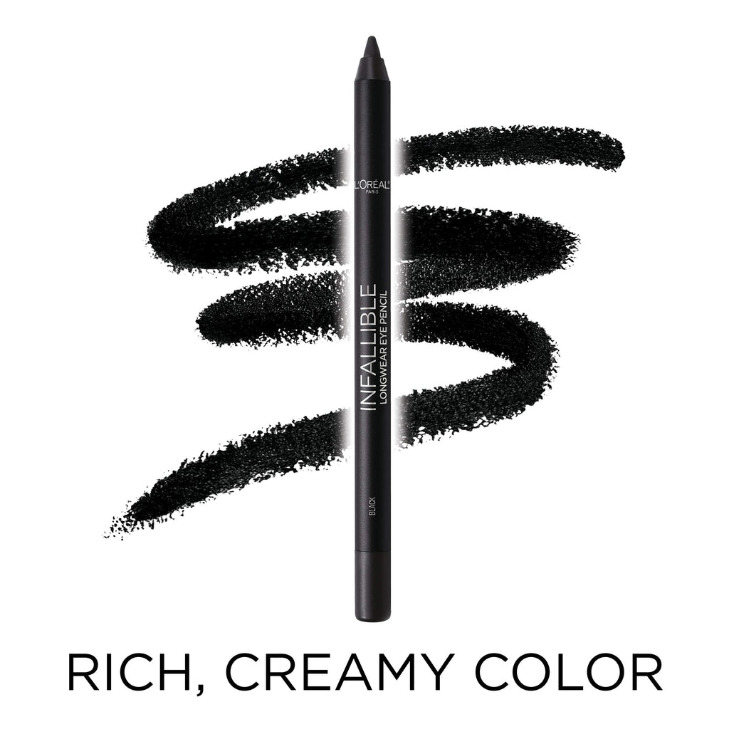 Buy now L'Oreal Paris Makeup Infallible Pro-Last Pencil Eyeliner, Waterproof and Smudge-Resistant, Glides on Easily to Create any Look, Black, 0.042 oz., 1 Count at indiglob india