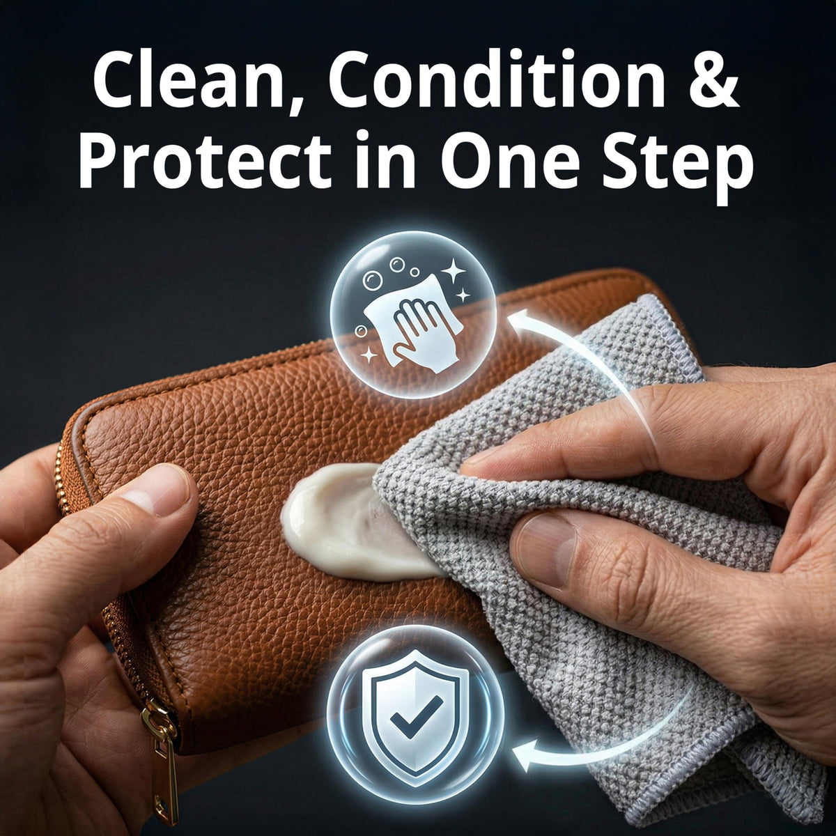 Leather Hero 2-in-1 Purse Cleaner & Conditioner – Leather Cream for Handbags, Designer Bags, Faux & Saffiano Leather – Non-Greasy, Won’t Darken, Safe for Purses, Jackets & More