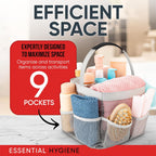 Buy now Masirs Mesh Shower Caddy - 9 Pocket Portable Bathroom Organizer Tote for Travel, Gym & Dorm - Collapsible Small Shower Caddy Bag to Hold Toiletries & Essentials (Gray) at indiglob india
