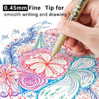 12 Colored Micro Pens 05, Fineliner pens Waterproof Archival Ink Micro Pen Set, Drawing Art Pens for Illustrating, Journaling, Bible Zentangle Supplies