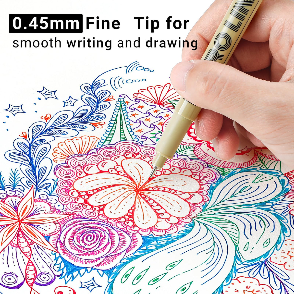 12 Colored Micro Pens 05, Fineliner pens Waterproof Archival Ink Micro Pen Set, Drawing Art Pens for Illustrating, Journaling, Bible Zentangle Supplies