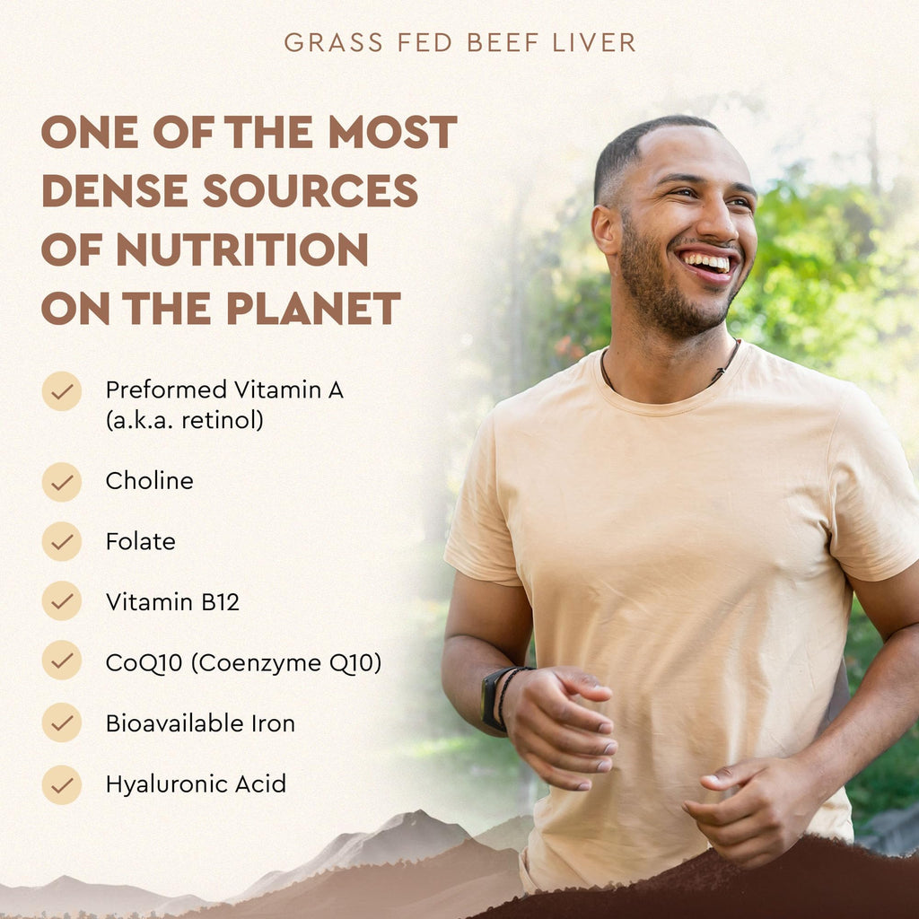 Ancestral Supplements Beef Liver Support Capsules, Iron & Energy, 180 Ct | Freeze-dried, Non-GMO Liver Rich in Heme Iron, Vitamin A & B12; Grass-fed, Desiccated, Vital Liver Support, Natural Liver