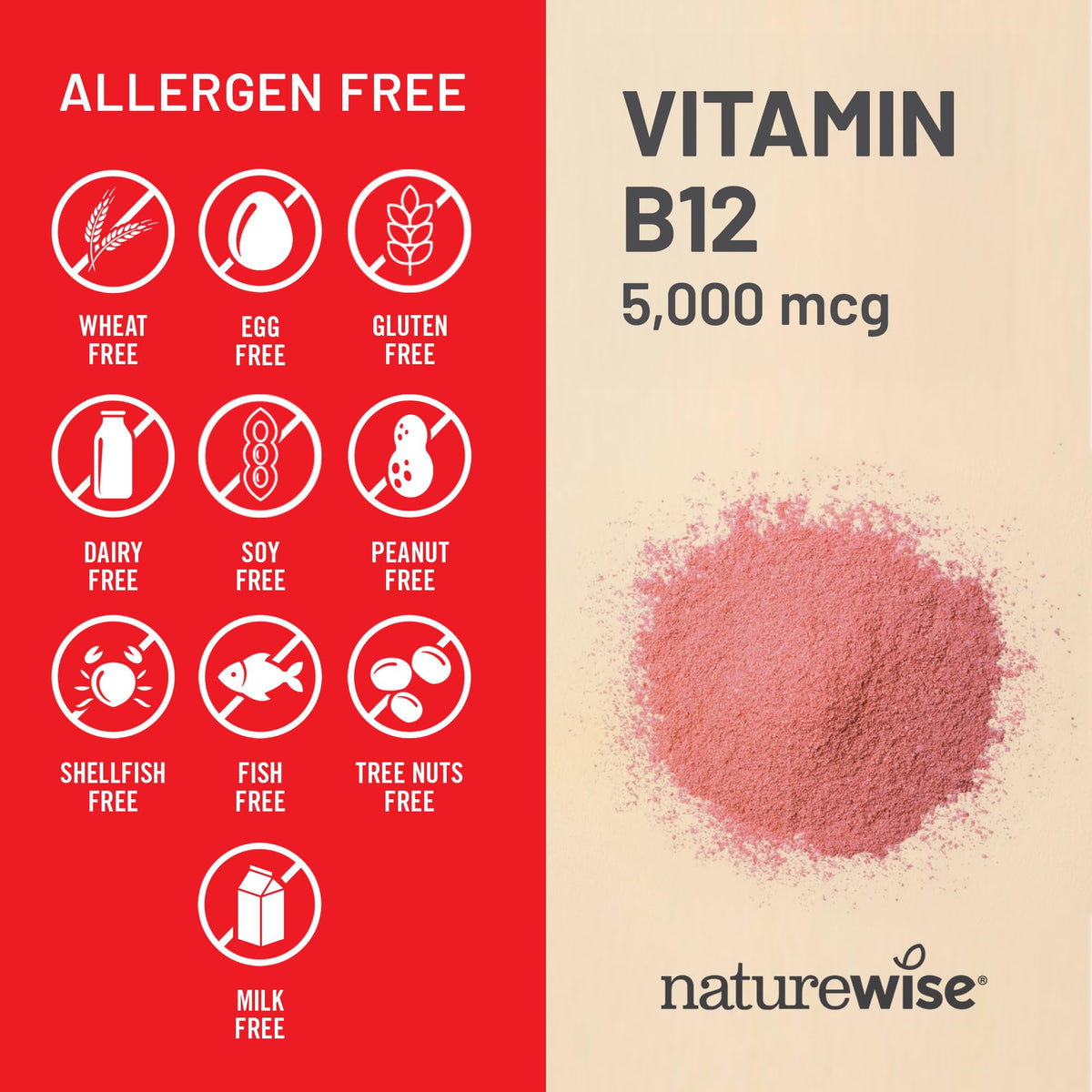NatureWise Vitamin B12 5000 mcg - Extra Strength - Supplement for Supporting Energy Levels, Mental Clarity, Nervous System Health - Easy-to-Swallow, Soy and Gluten-Free, Non-GMO - 60 Softgels