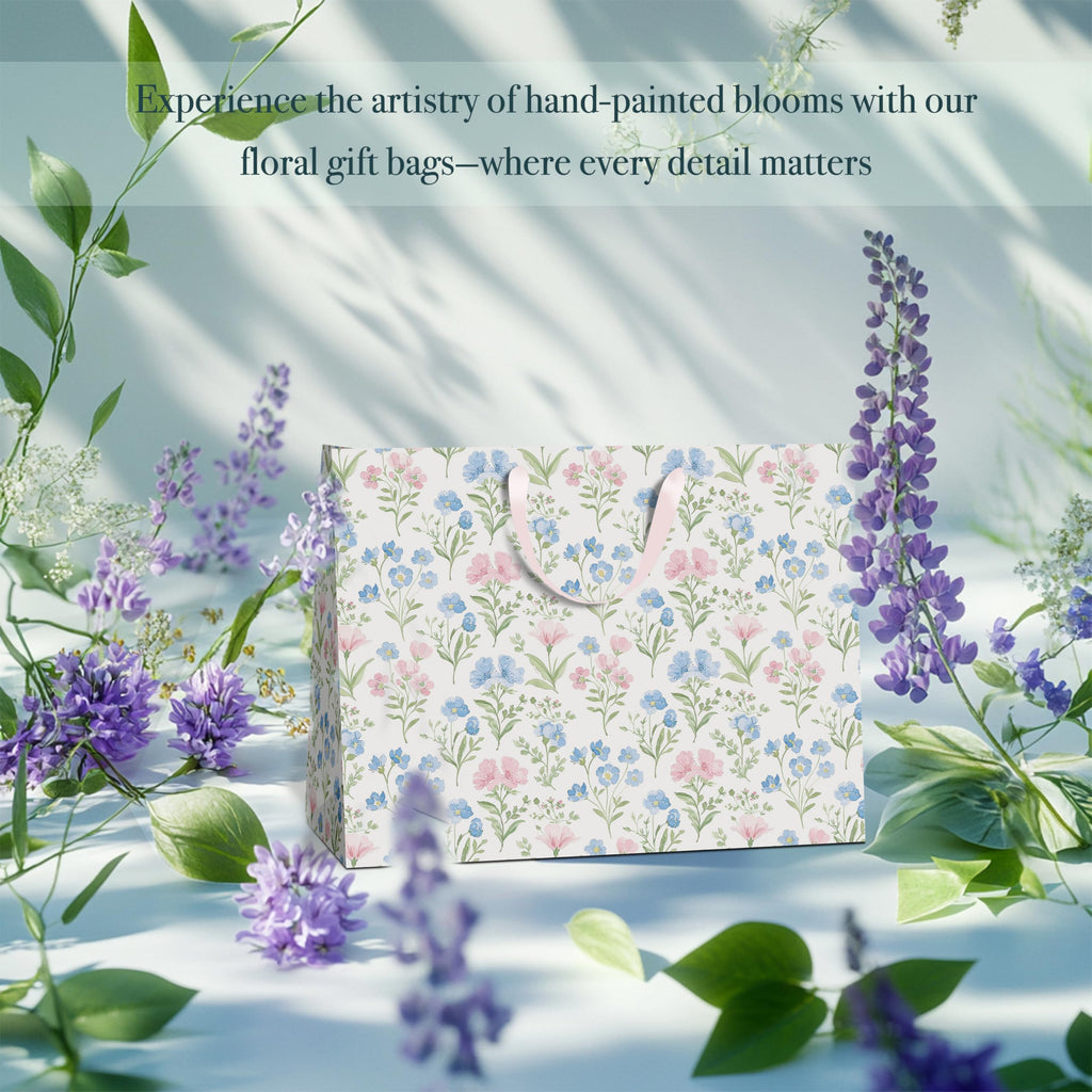 slapaflife Gift Bags Set of 2,Large 13" Gift Bag with Tissue Paper,Floral Gift bag Includes Matching Tissue Paper,Card and Envelope,Perfect For Presents of Any Special Occasion