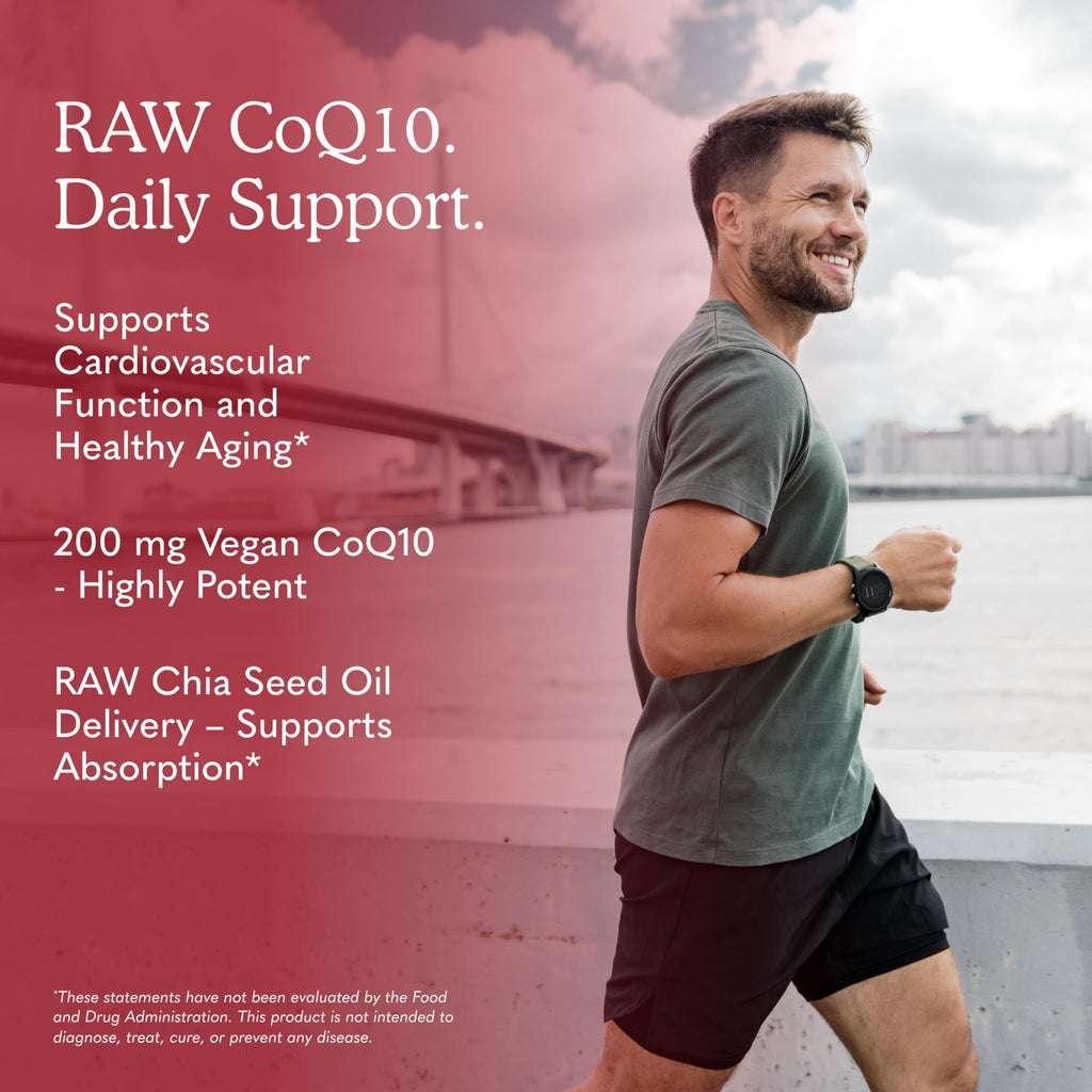 Garden of Life Raw CoQ10 200mg, with Omega 3 6 9 for Heart Health, 60ct | Vegetarian Omega 3 6 9 Supplement Raw Co Q 10 Chia Seed Oil, Whole Food Nutrition with Antioxidant Support, Coenzyme q10