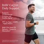 Garden of Life Raw CoQ10 200mg, with Omega 3 6 9 for Heart Health, 60ct | Vegetarian Omega 3 6 9 Supplement Raw Co Q 10 Chia Seed Oil, Whole Food Nutrition with Antioxidant Support, Coenzyme q10