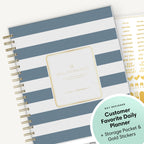Blue Sky 2027 Daily & Monthly Planner Calendar, 8"x10", Rugby Stripe Black
