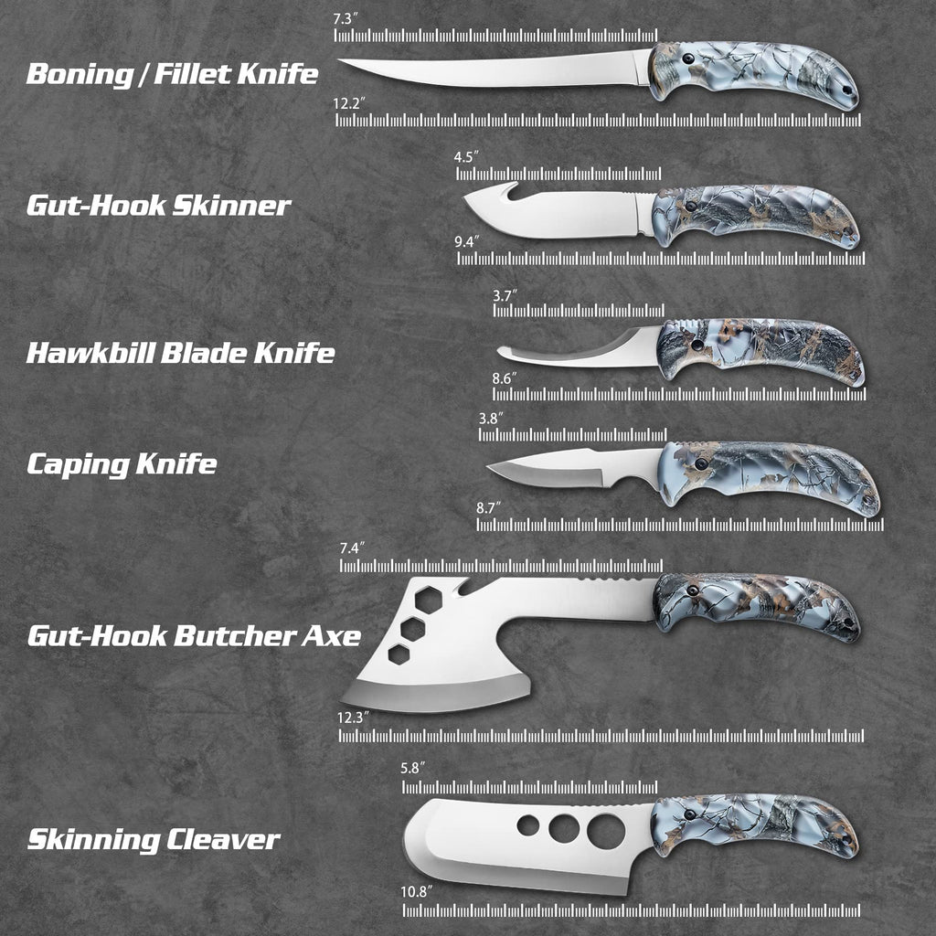 KNINE OUTDOORS Hunting Deer Knife Set Field Dressing Kit