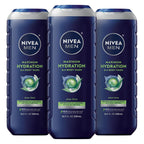 Buy now NIVEA MEN Maximum Hydration Body Wash for Dry Skin, Aloe Vera Enriched, 3-in-1 Moisturizing Body Wash, Face and Hair, Paraben Free, Vegan Formula, 16.9 Fl Oz Bottle, Pack of 3 16.9 Fl Oz (Pack of 3) at indiglob india