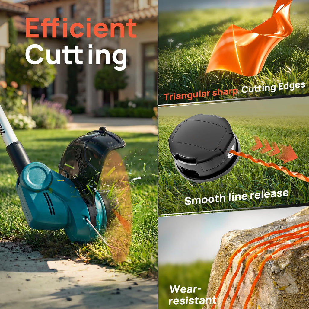 Eventronic 15 Pack AL2420P Replacement Twisted Trimmer Line Compatible with All 15" EGO 56-Volt String Trimmers Weed Eater, Pre-Cut 0.095" 210Ft Weed Wacker String line for EGO Trimmers