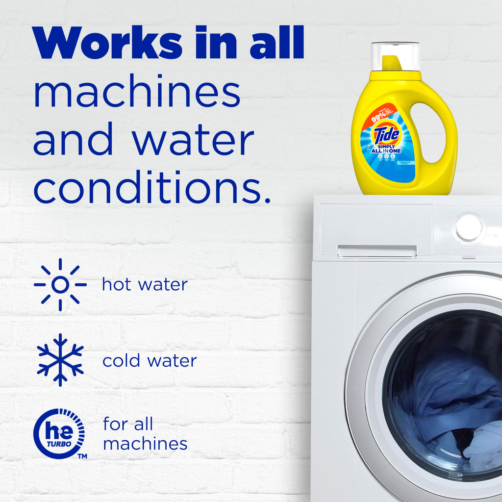 Buy now Tide Simply All-In-One Liquid Laundry Detergent, Refreshing Breeze Scent, 6 Loads, 10 fl oz at indiglob india