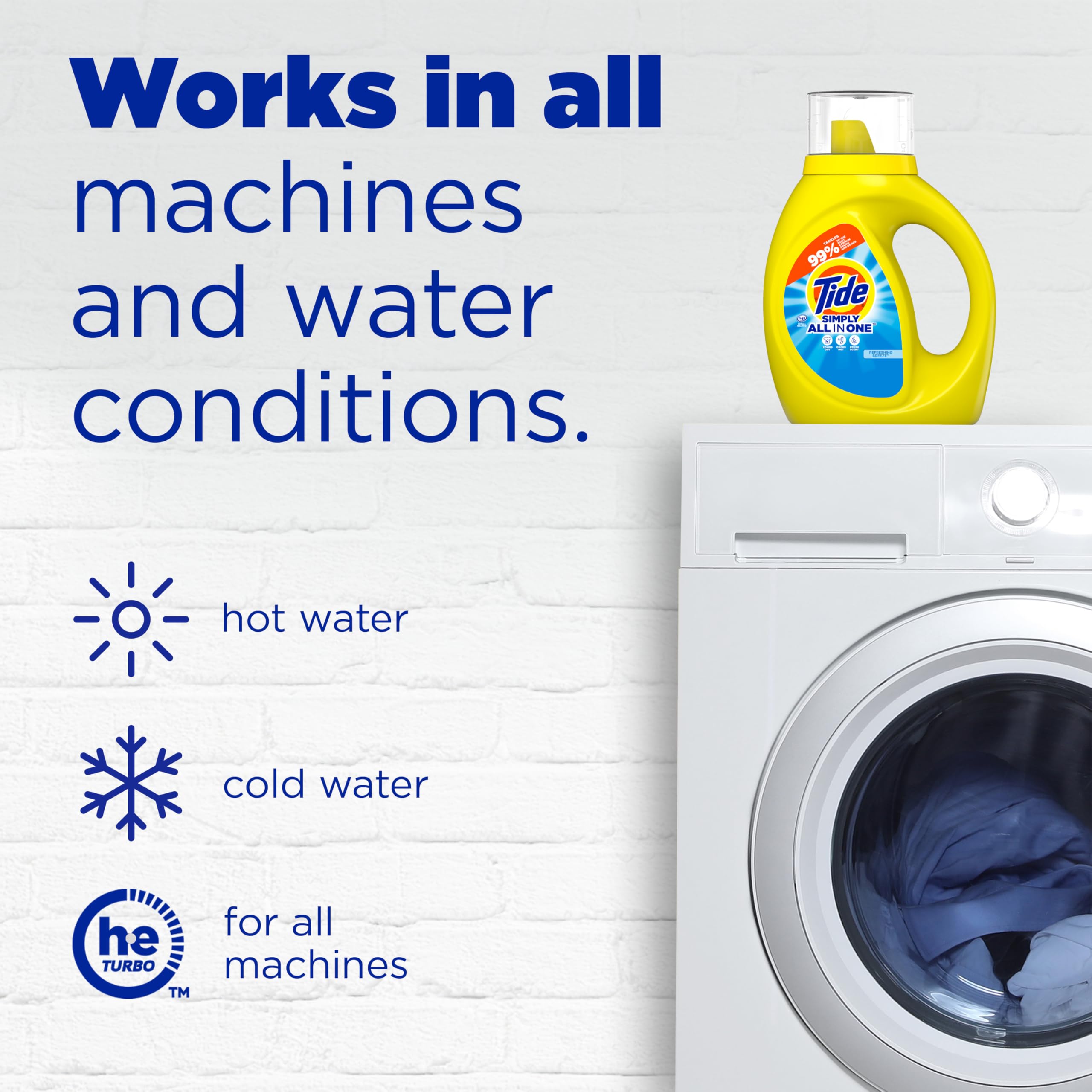 Buy now Tide Simply All-In-One Liquid Laundry Detergent, Refreshing Breeze Scent, 6 Loads, 10 fl oz at indiglob india