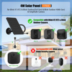 Rhorawill 4 Pack Solar Panel for Blink Outdoor 2K+/4(4th Gen)/(3rd Gen) XT3