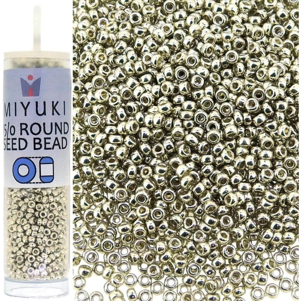 Buy now Miyuki Round Rocaille's Seed Beads Size 15/0 8.2g Duracoat Galvanized Silver 15-4201 Default at indiglob india