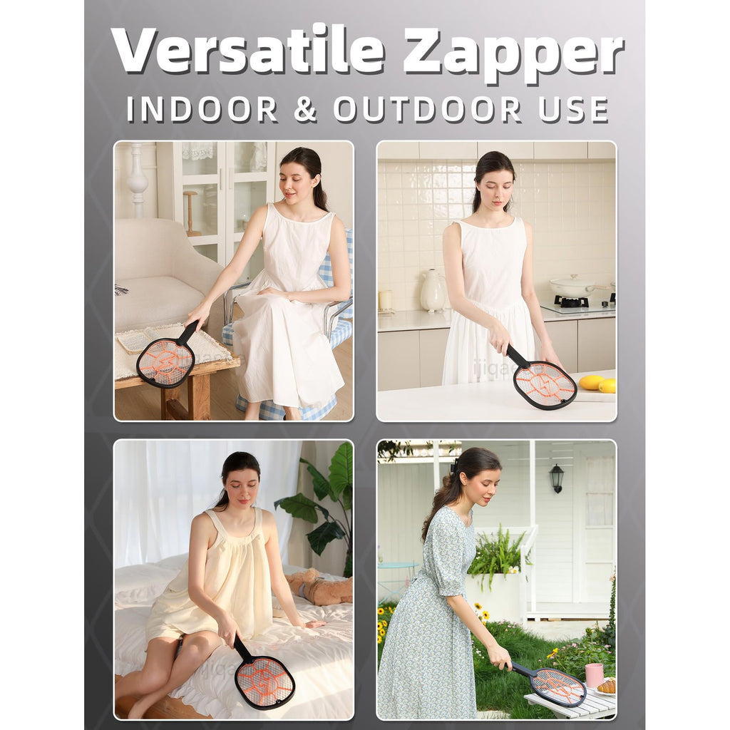 Electric Fly Swatter 2 Pack, AA Battery Powered Bug Zapper Racket