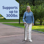 Medline Aluminum Quad Cane with Small Base, 300 lb Capacity, for Balance, Knee Injuries, Leg Surgery Recovery & Mobility, Portable, Sturdy Walking Aid for Seniors & Adults