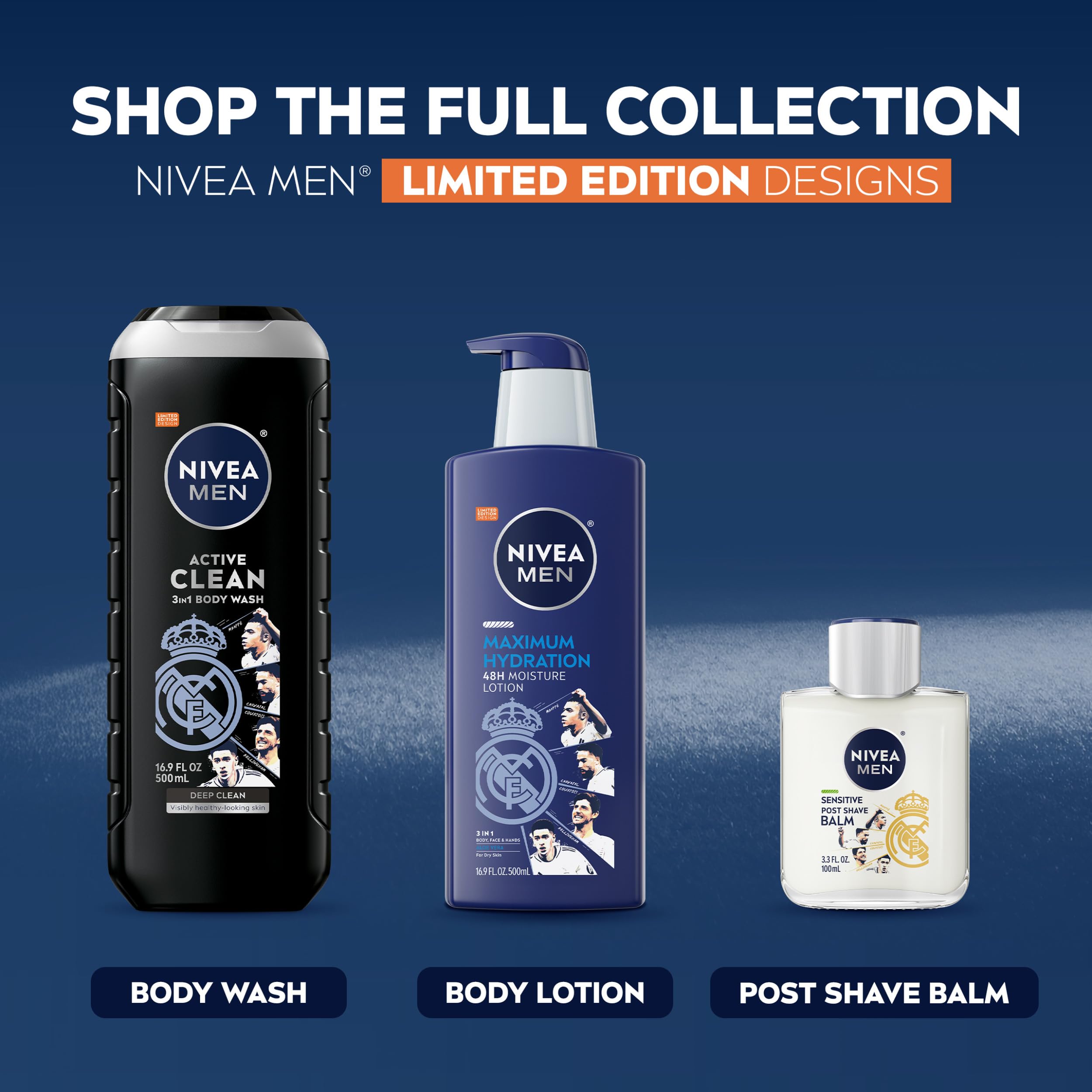 NIVEA MEN Sensitive Post Shave Balm, Alcohol Free, Multipack, 3 x 3.3 FL OZ | Alcohol Free After Shave Balm for Men with Sensitive Skin, VitaminPro Complex, Soothes Shave Irritation, Fast Absorbing
