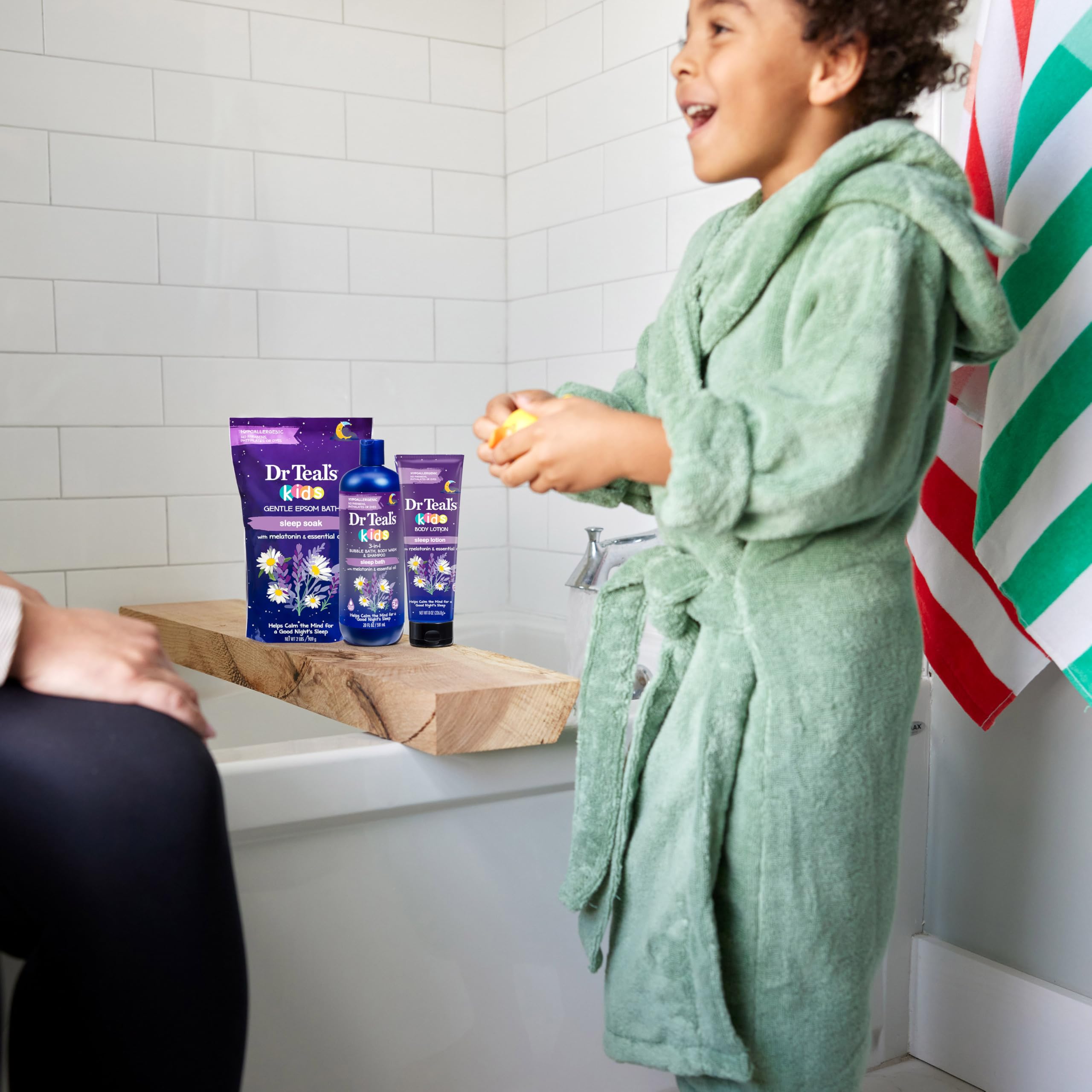 Dr Teal's Kids 3-in-1 Sleep Bubble Bath, Body Wash & Shampoo with Melatonin & Essential Oil, Lavender Scent, 20 fl oz (Pack of 3)