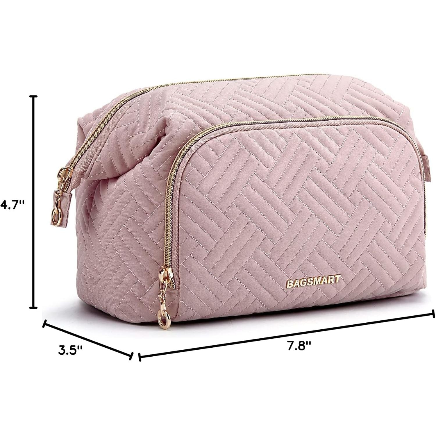 Buy now BAGSMART Travel Makeup Bag, Cosmetic Bag Make Up Organizer Case,Large Wide-open Pouch for Women Purse for Toiletries Accessories Brushes at indiglob india