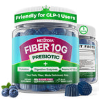 Fiber Gummies for Adults, GLP-1 Friendly 10g Prebiotic Fiber Gummies, 60Cts | Fiber Supplement + Enzymes, Probiotics & Betaine for Digestive & Gut Health and Regulate Bowel Movement, Vegan, Sugar Free