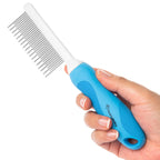 Grooming Comb for Long & Curly Hair in Dogs & Cats - Top Pet Detangler Brush - Removes & Prevents Matted Fur - Perfect for Goldendoodle, Poodle Mixes, and Cat Undercoat