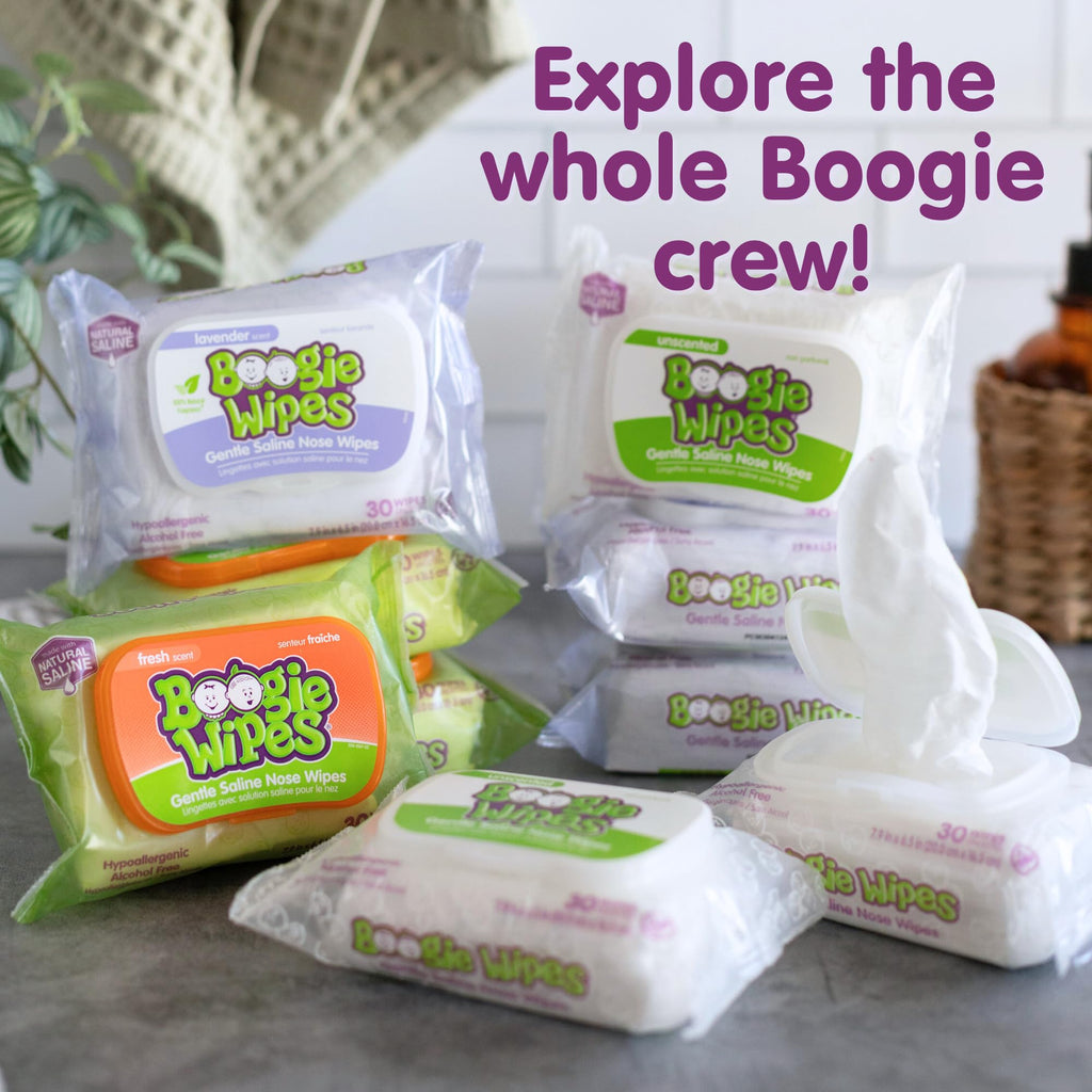 Boogie Saline Nose Wipes Unscented - 90 Count