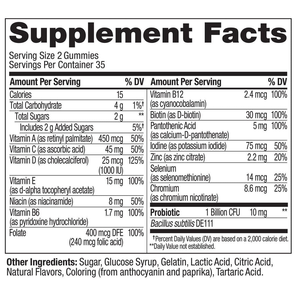 OLLY Multi + Probiotic Gummy Vitamin, Digestive & Immune Support*- 70 Count