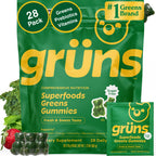 Adult Greens Gummies Sugar Free Multivitamin & Prebiotic Fiber, 10 ct | Daily Supplement for Men and Women with Vitamins, Minerals, Adaptogens, Fiber