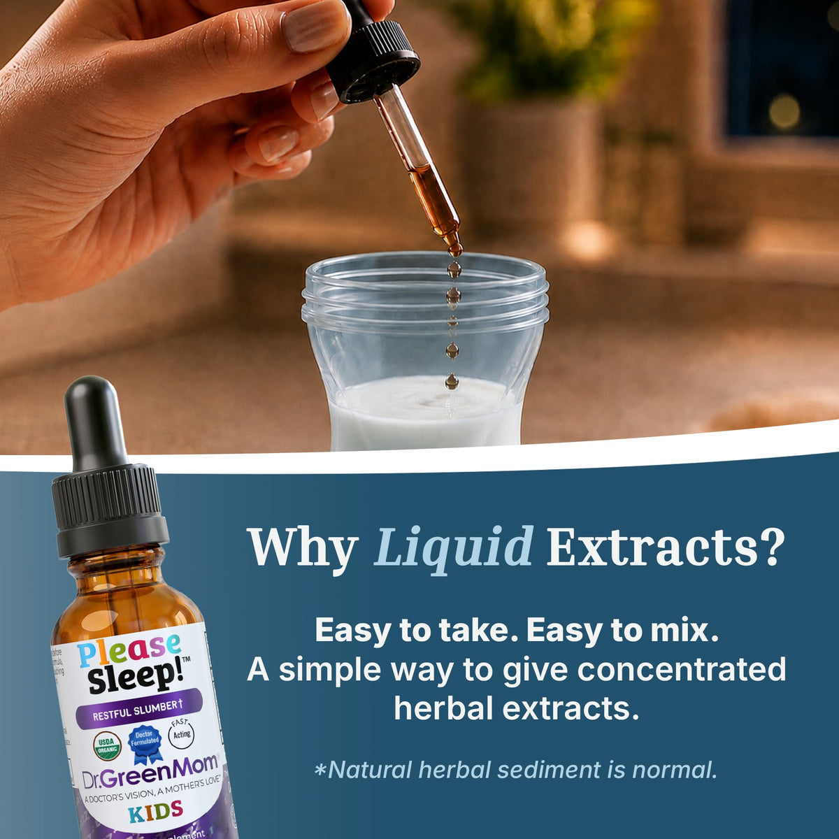 Dr. Green Mom Please Sleep! Kids Sleep Support — Melatonin Free Liquid Drop