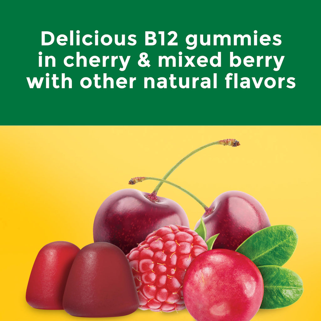 Nature Made Extra Strength Vitamin B12 Gummies 3000 mcg per Serving, 60 Ct | B12 Vitamins for Energy Metabolism Support, Gummy Vitamins for Men and Women, Mixed Berry Flavor, 30 Day Supply