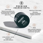 Brickell Men's Restoring Under Eye Cream for Men, Anti Aging Eye Balm To Reduce Puffiness, Wrinkles, Dark Circles, Crows Feet & Eye Bags, Caffeine, Hyaluronic Acid & Protein Peptides, 0.5oz, Unscented