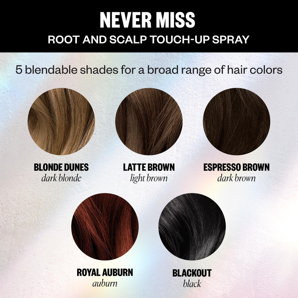 IGK NEVER MISS Root & Scalp Touch-Up Spray - Dark Blonde | Temporary Gray Coverage for Roots & Thinning Hair | Waterproof, Sweat-Resistant, Non-Flaking | With Biotin, Rosemary & Squalane | 2oz